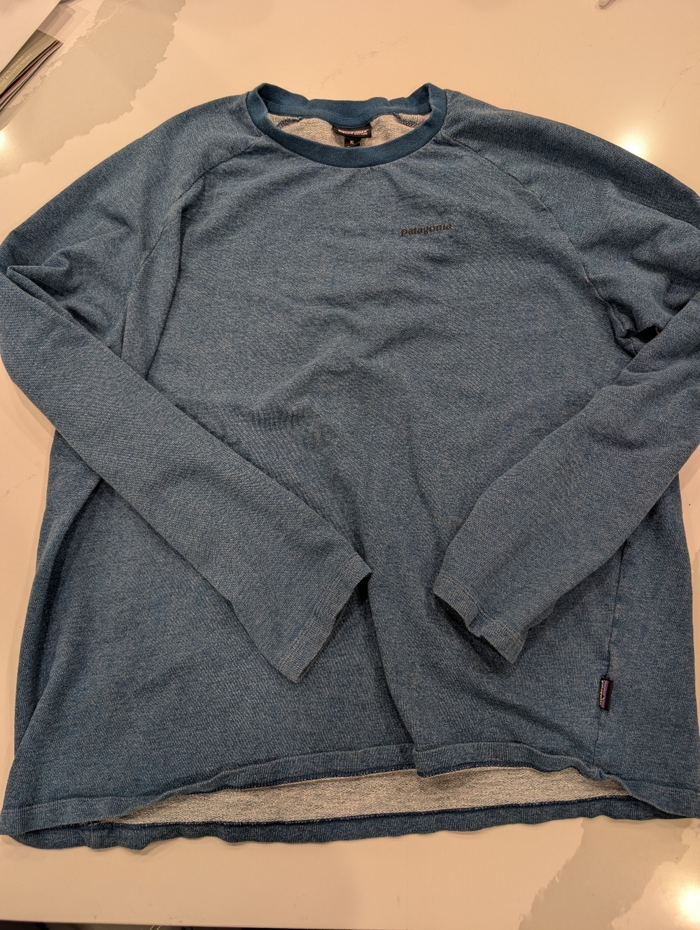 Patagonia Organic Cotton Crewneck Sweatshirt Men’s XL Blue Pullover Logo Casual